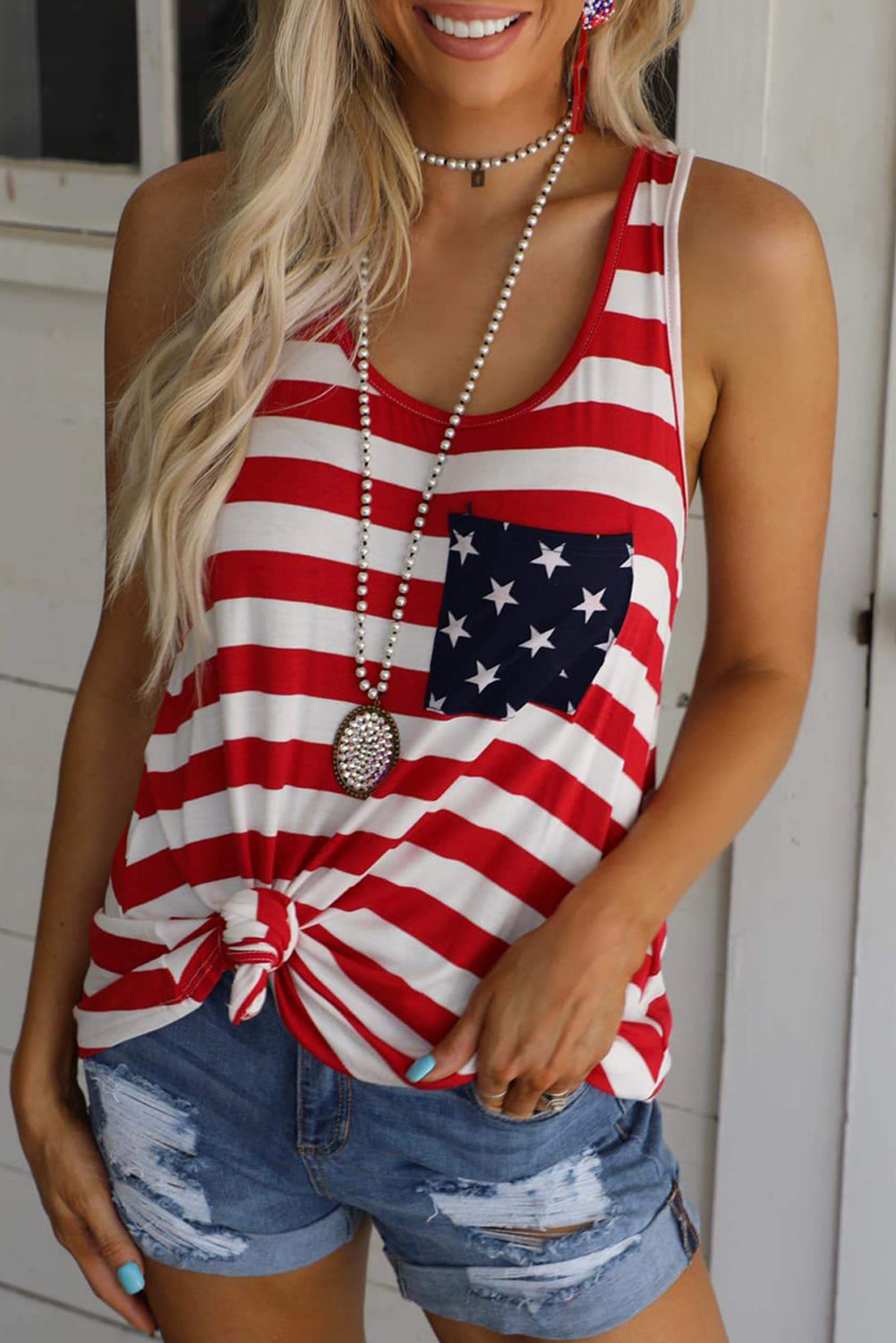 Pocket Patch Stars & Stripes Tank Top