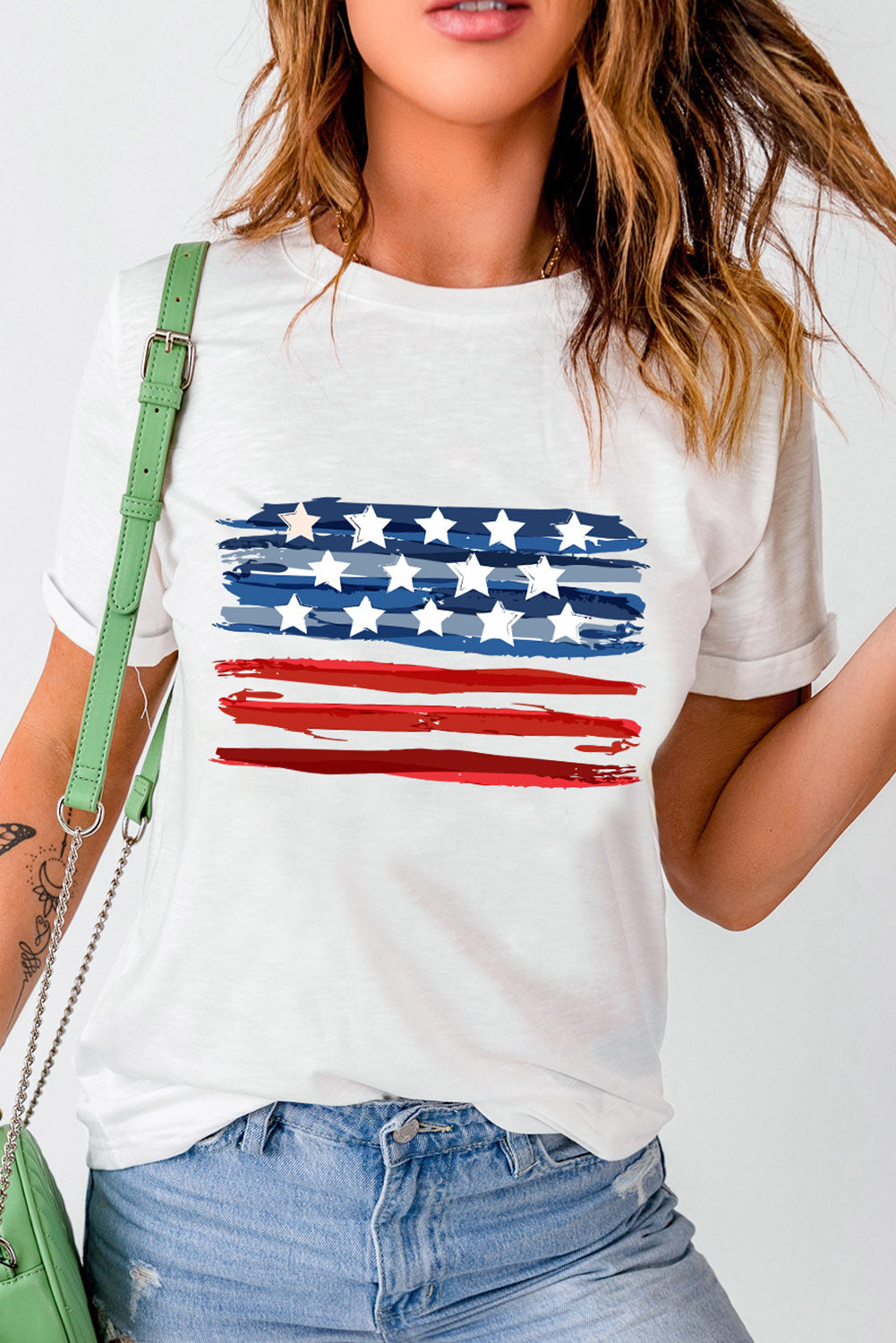 American Flag Graphic  Short Sleeve Tee