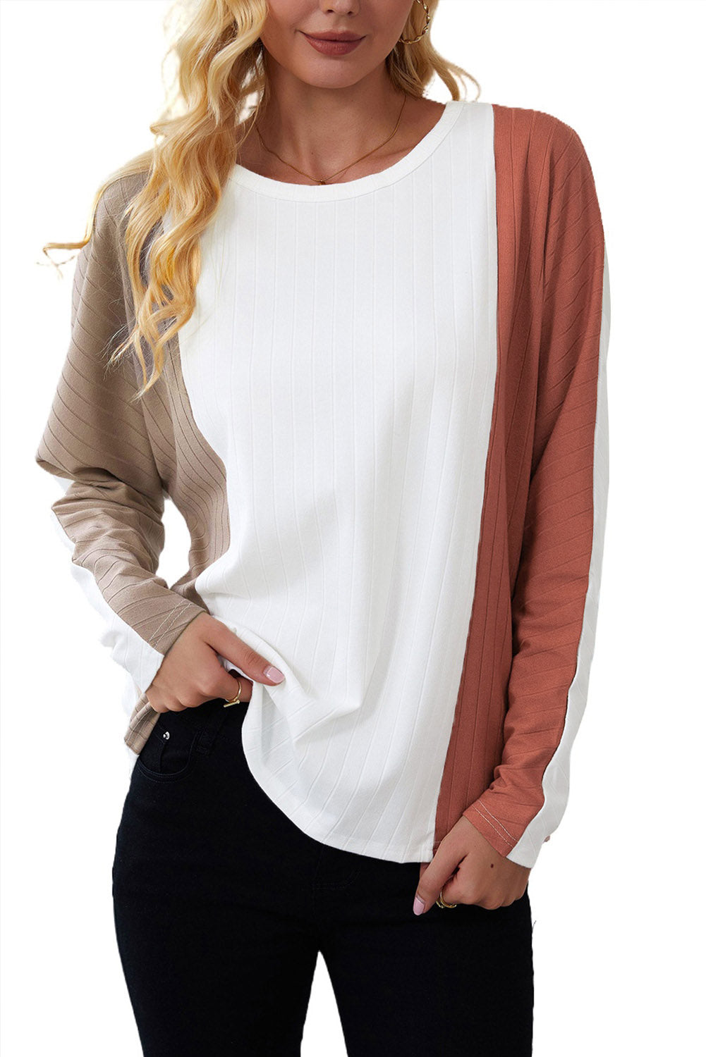 Colorblock Dolman Knit Top