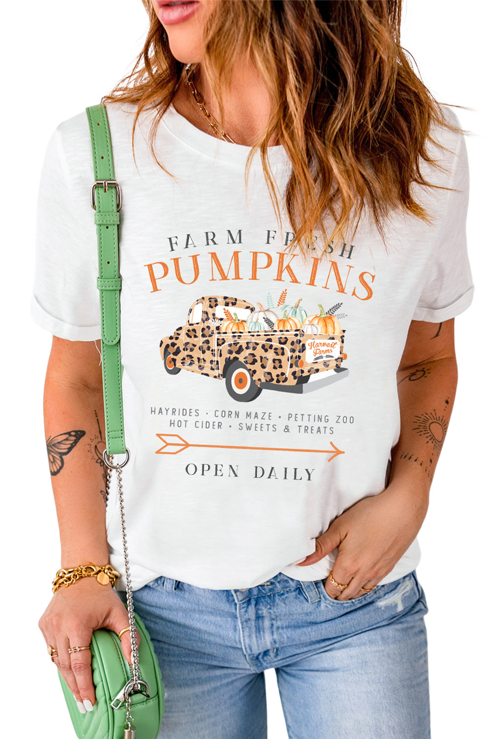 Fresh Pumpkins Leopard Truck Graphic Tee