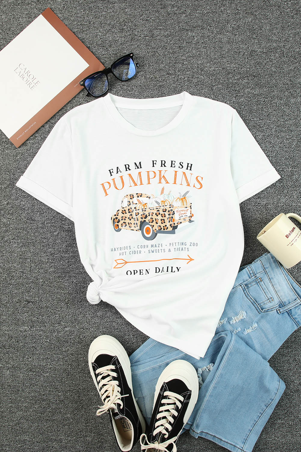 Fresh Pumpkins Leopard Truck Graphic Tee