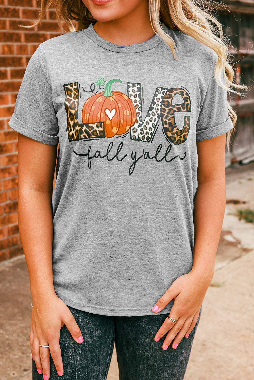 Love Fall Y'all Pumkin Leopard T Shirt