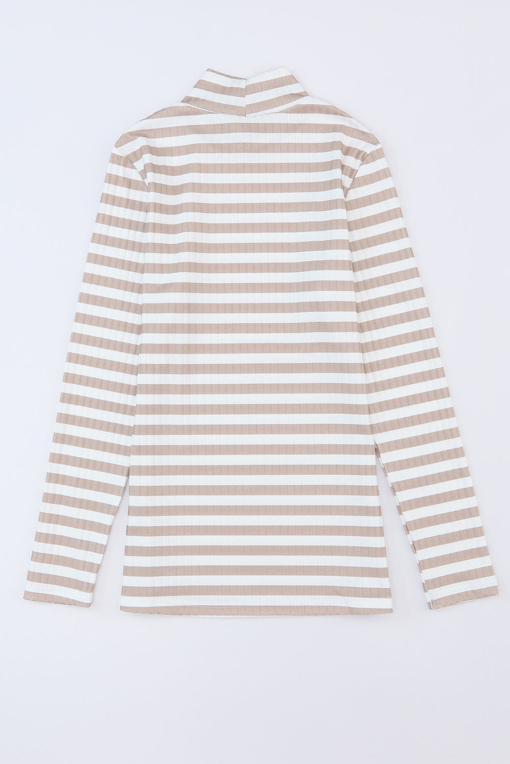 Striped Print Textured Knit Long Sleeve Tee