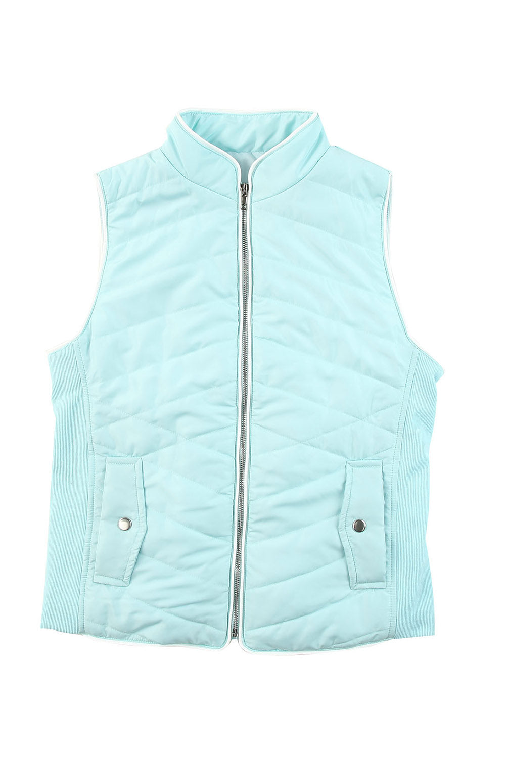 Zip-up Side Pockets Puffer Vest