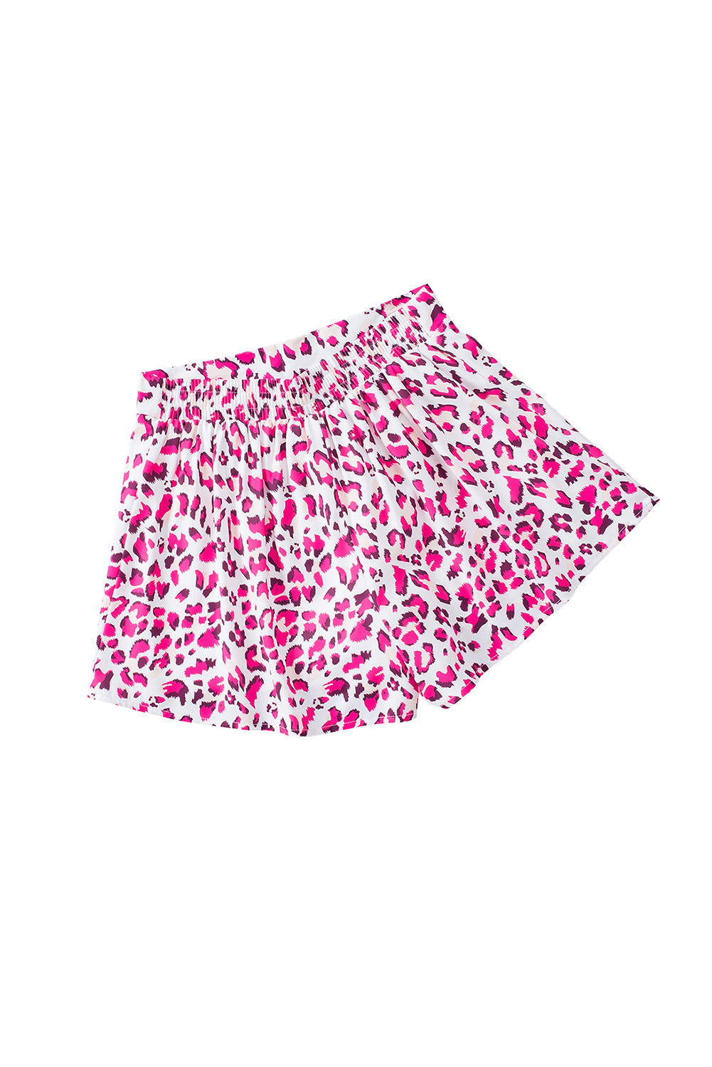 Rose Leopard Print Flutter Casual Shorts