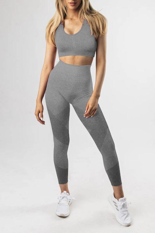 Criss Cross Bra and High Waist Leggings Sports Wear