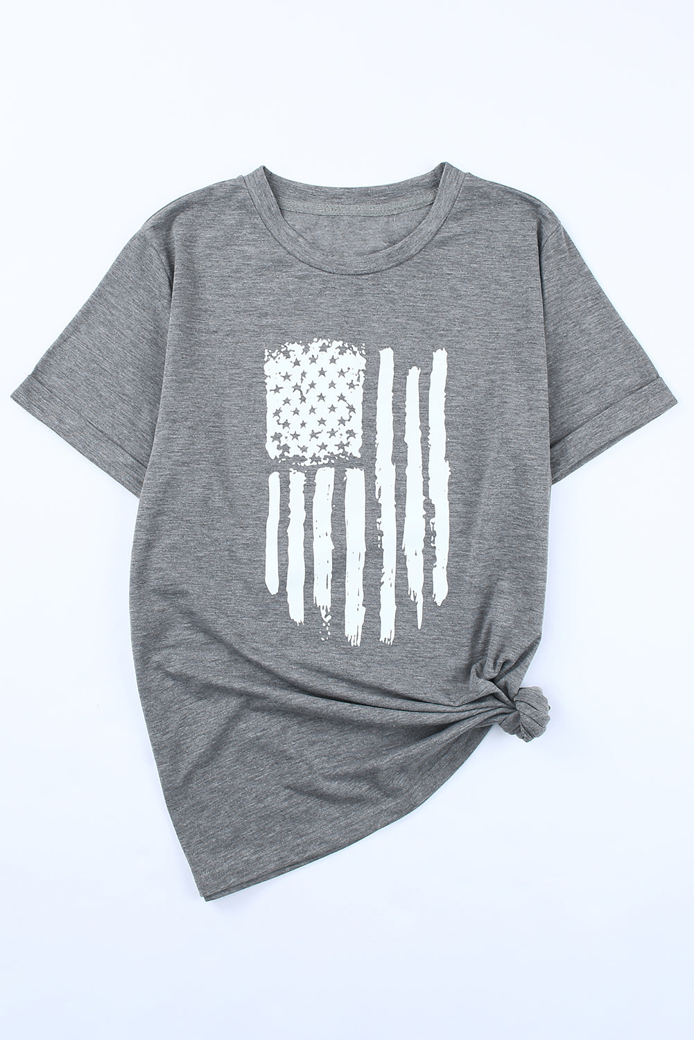 America Flag Print Short Sleeve Crewneck T-shirt