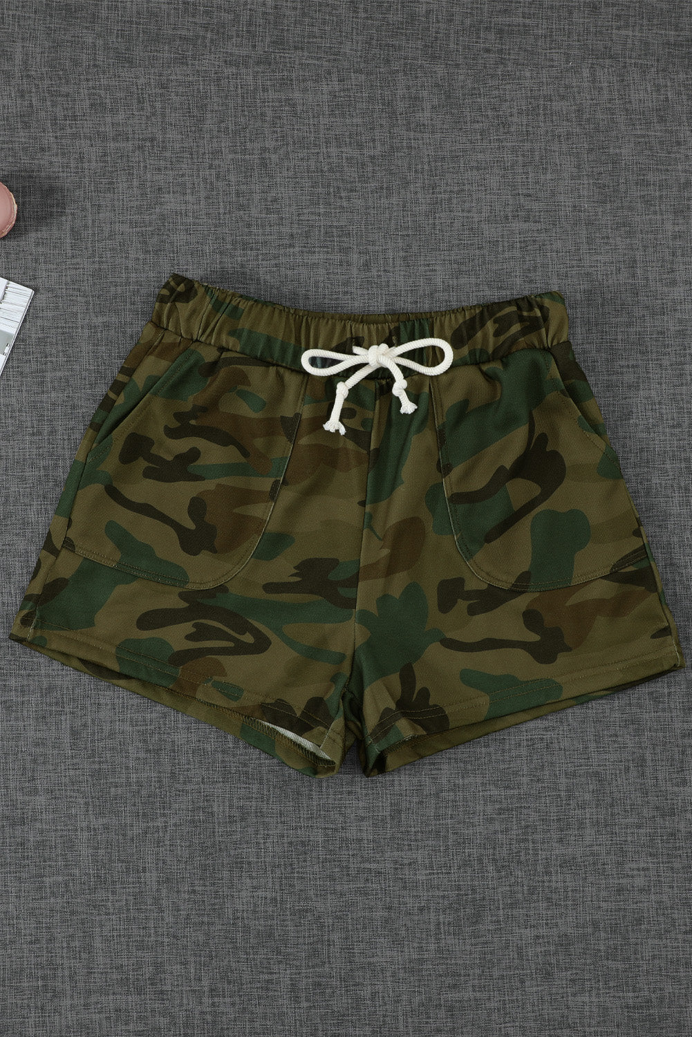 Camouflage Drawstring Casual Shorts