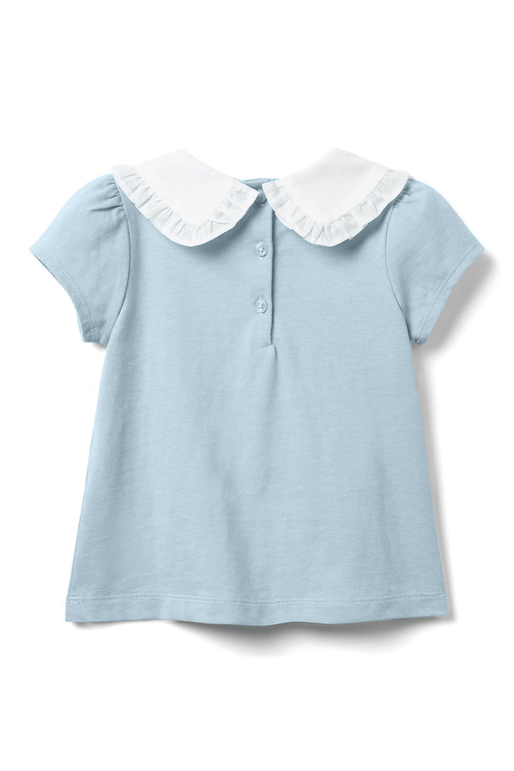 Orange Little Girl Peter Pan Collar Short Sleeve Top