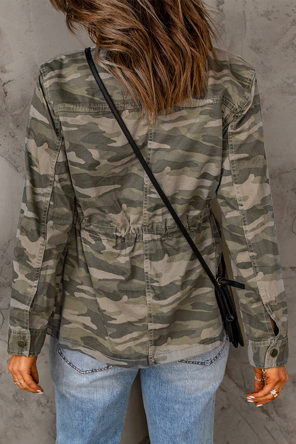 Camo Print Multi Pockets Button-up Jacket