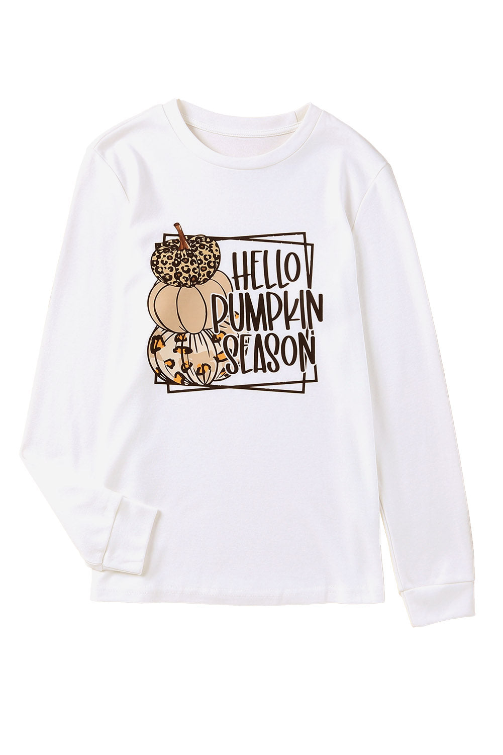 HELLO PUMPKIN SEASON Graphic Print Long Sleeve Top