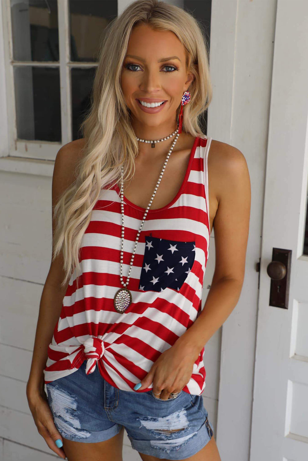 Pocket Patch Stars & Stripes Tank Top