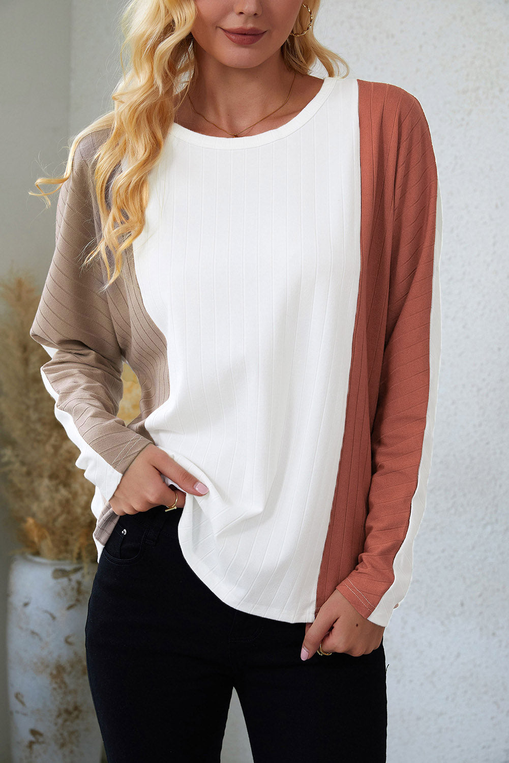 Colorblock Dolman Knit Top