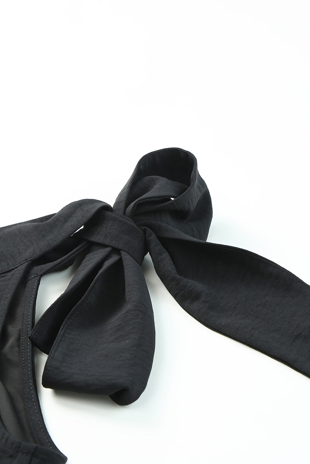 Black Asymmetric Tie On Shoulder Sleeveless Top