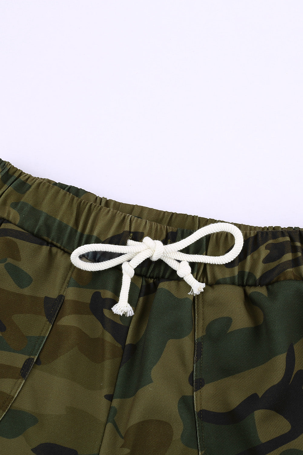 Camouflage Drawstring Casual Shorts