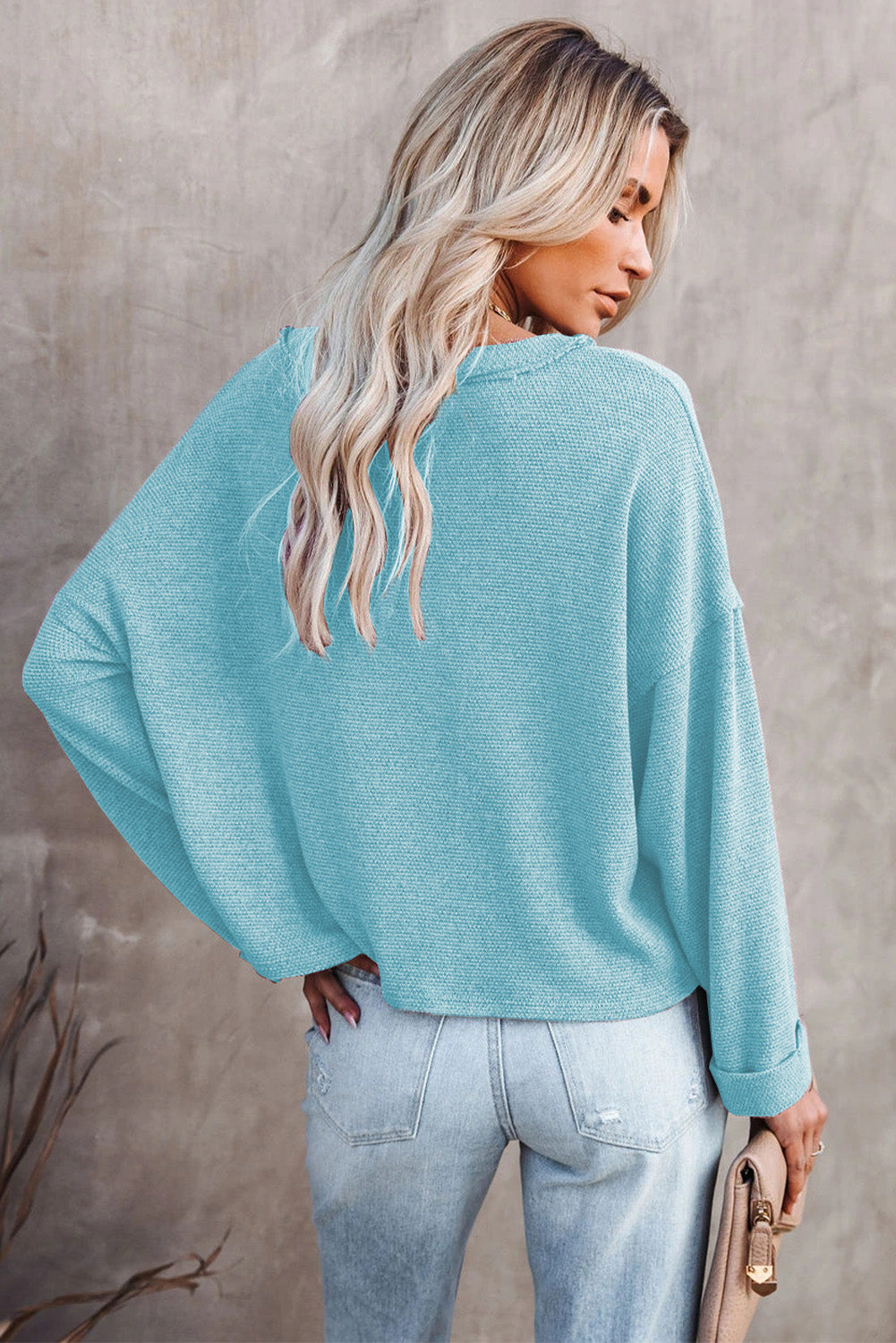 Gray Buttoned Loose Long Sleeve Shirt