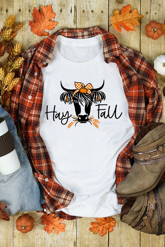 Hay Fall Cow Head Graphic Tee