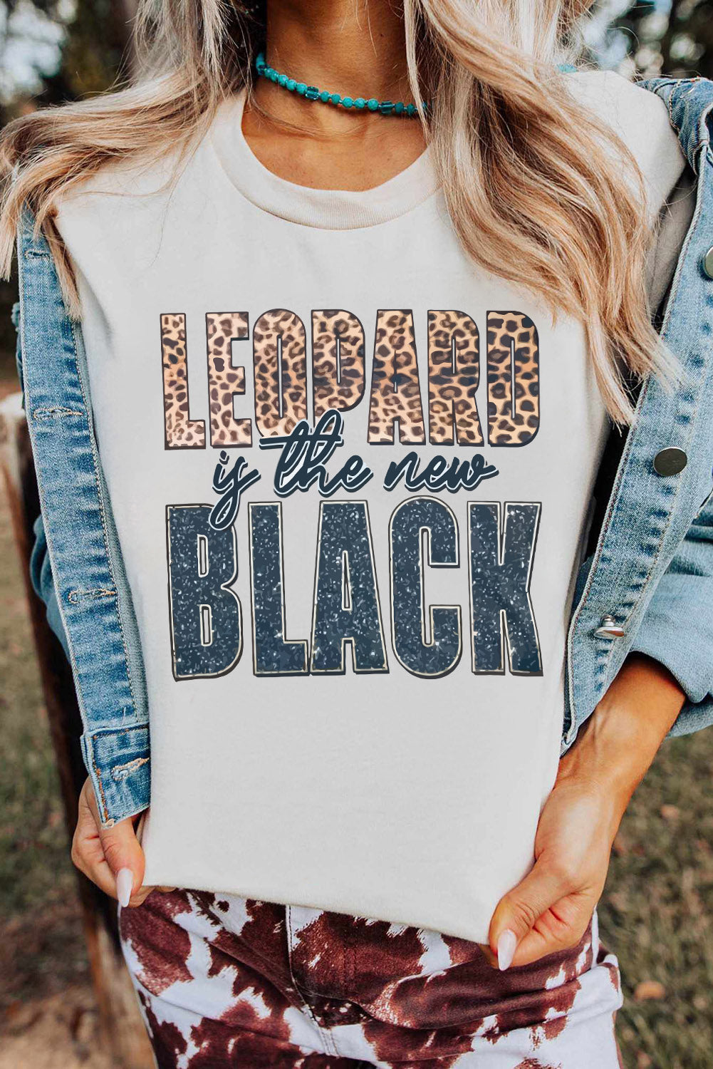 Leopard Is The New Black Western Fashion T Shirt