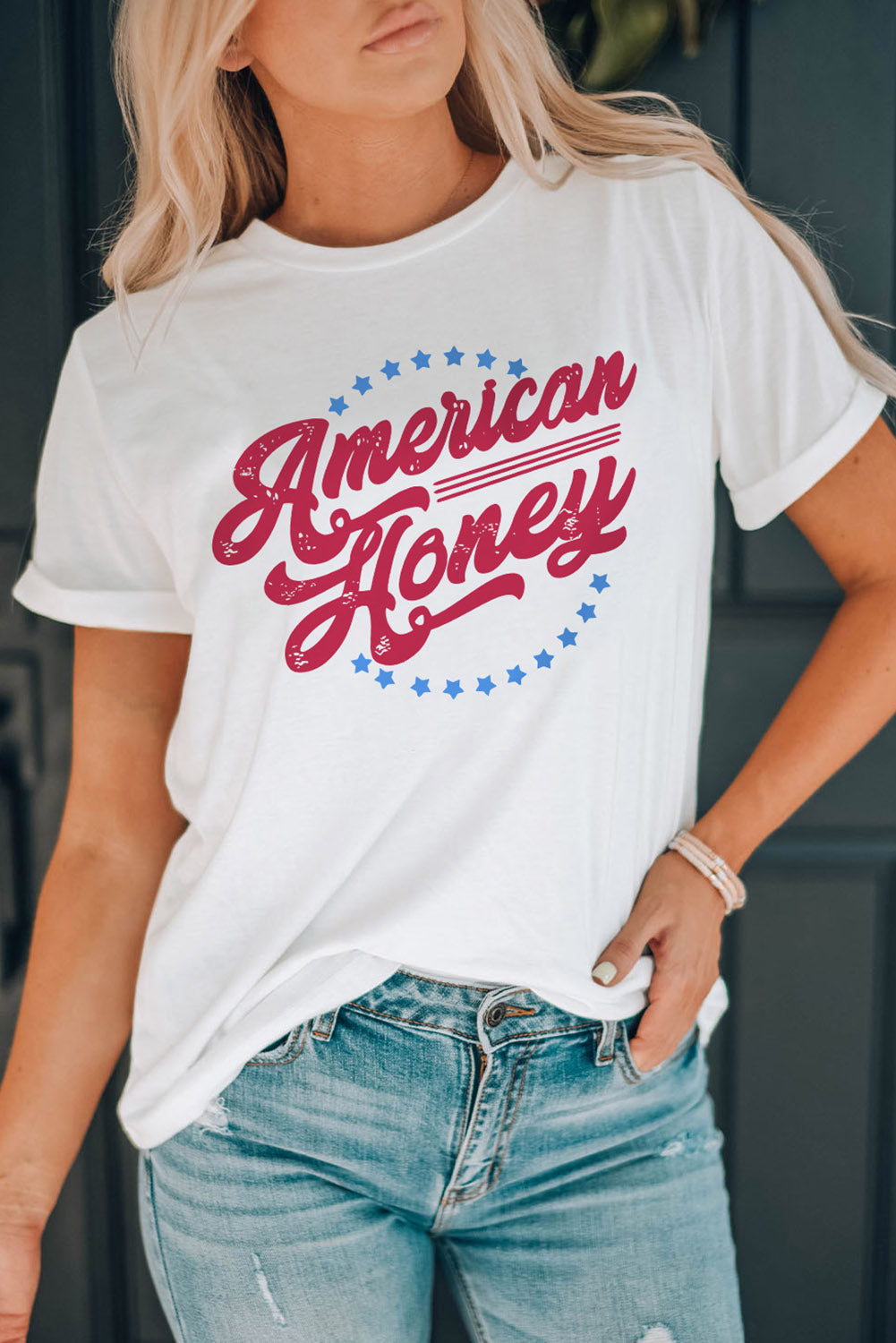 American Honey Stars Print Short Sleeve Graphic Tee