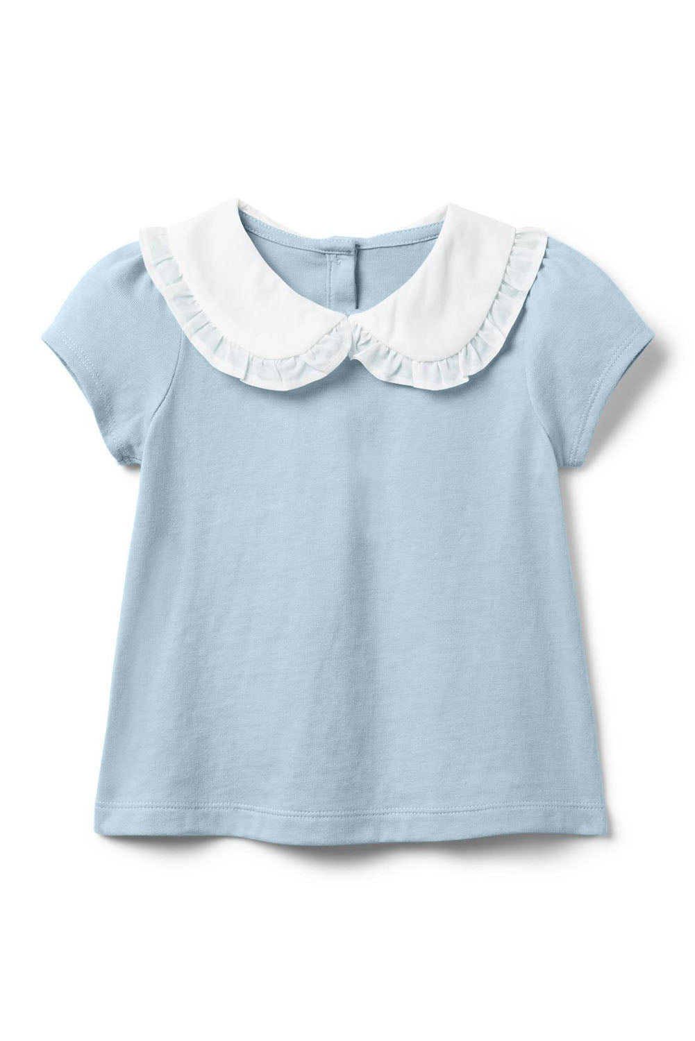 Orange Little Girl Peter Pan Collar Short Sleeve Top