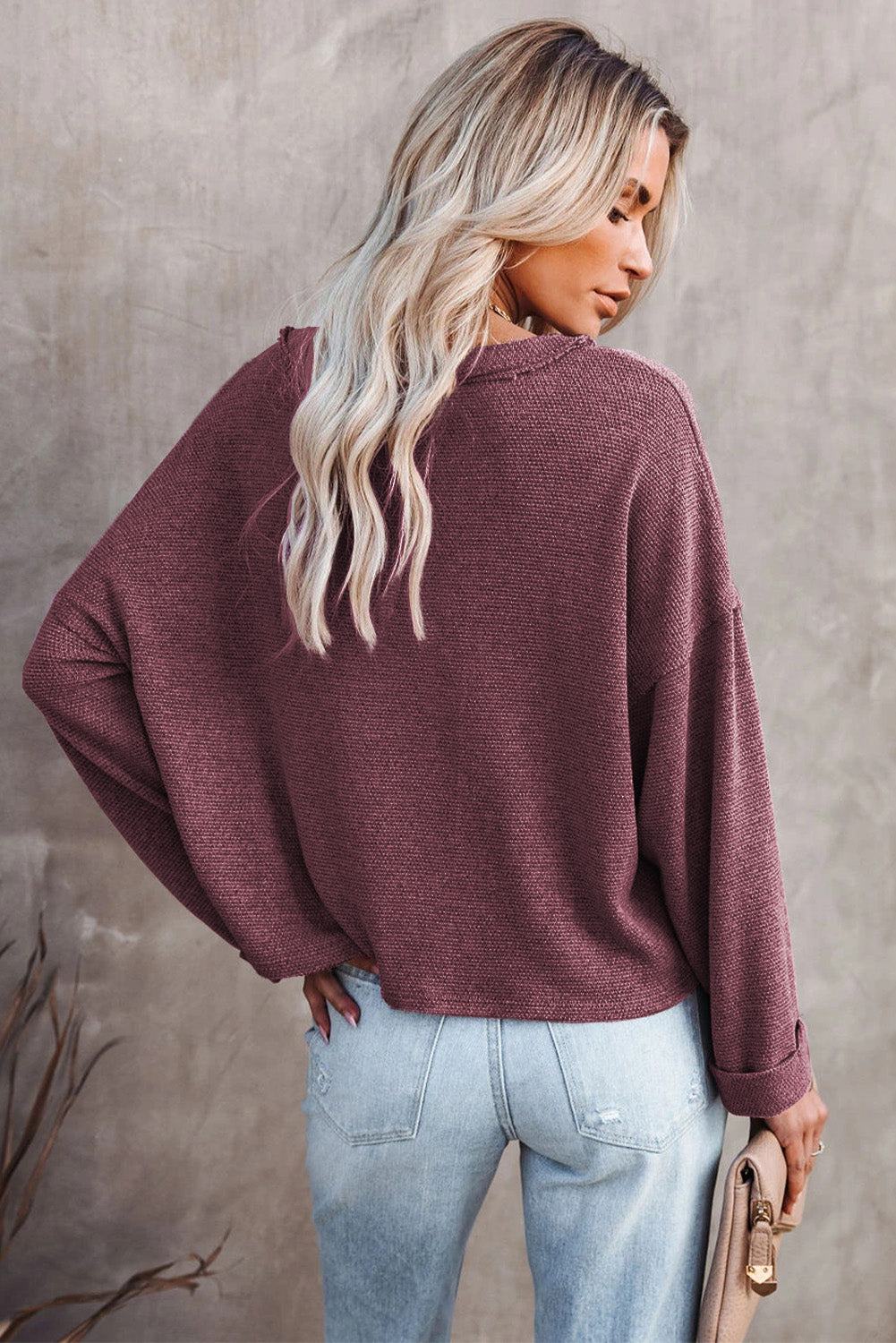 Gray Buttoned Loose Long Sleeve Shirt