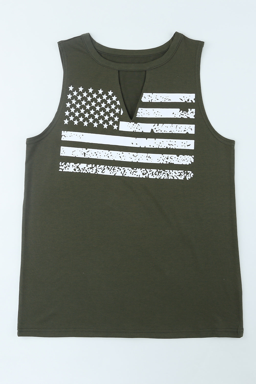 Cutout American Flag Print Tank Top