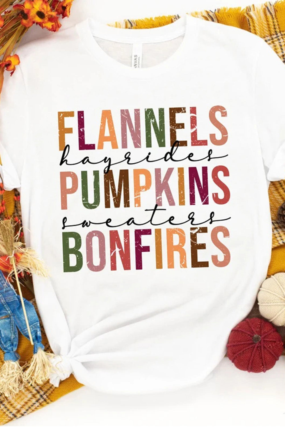 FLANNELS PUMPKINS BONFIRES Crewneck Graphic Tee