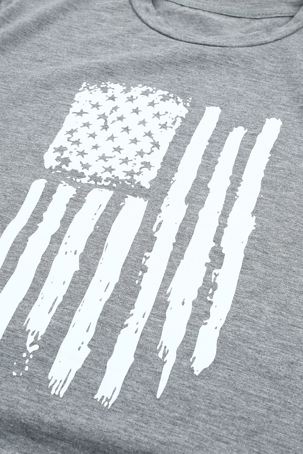 America Flag Print Short Sleeve Crewneck T-shirt