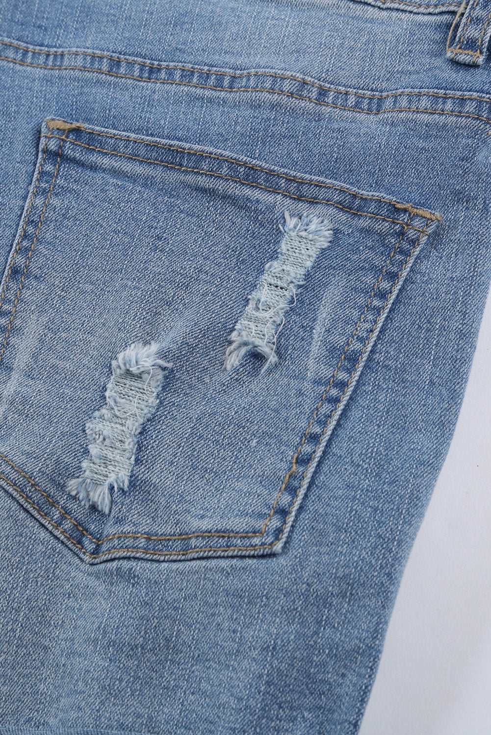 Vintage Faded and Distressed Denim Shorts