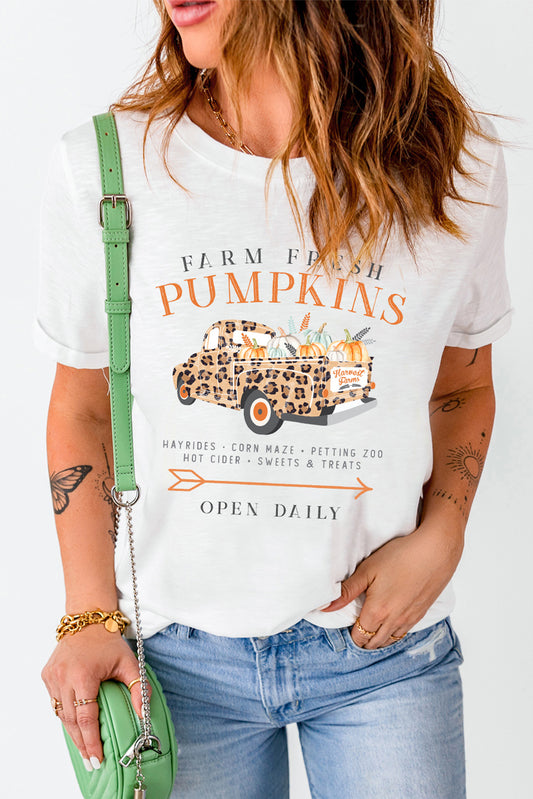 Fresh Pumpkins Leopard Truck Graphic Tee