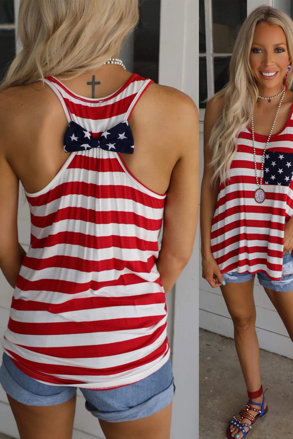 Pocket Patch Stars & Stripes Tank Top