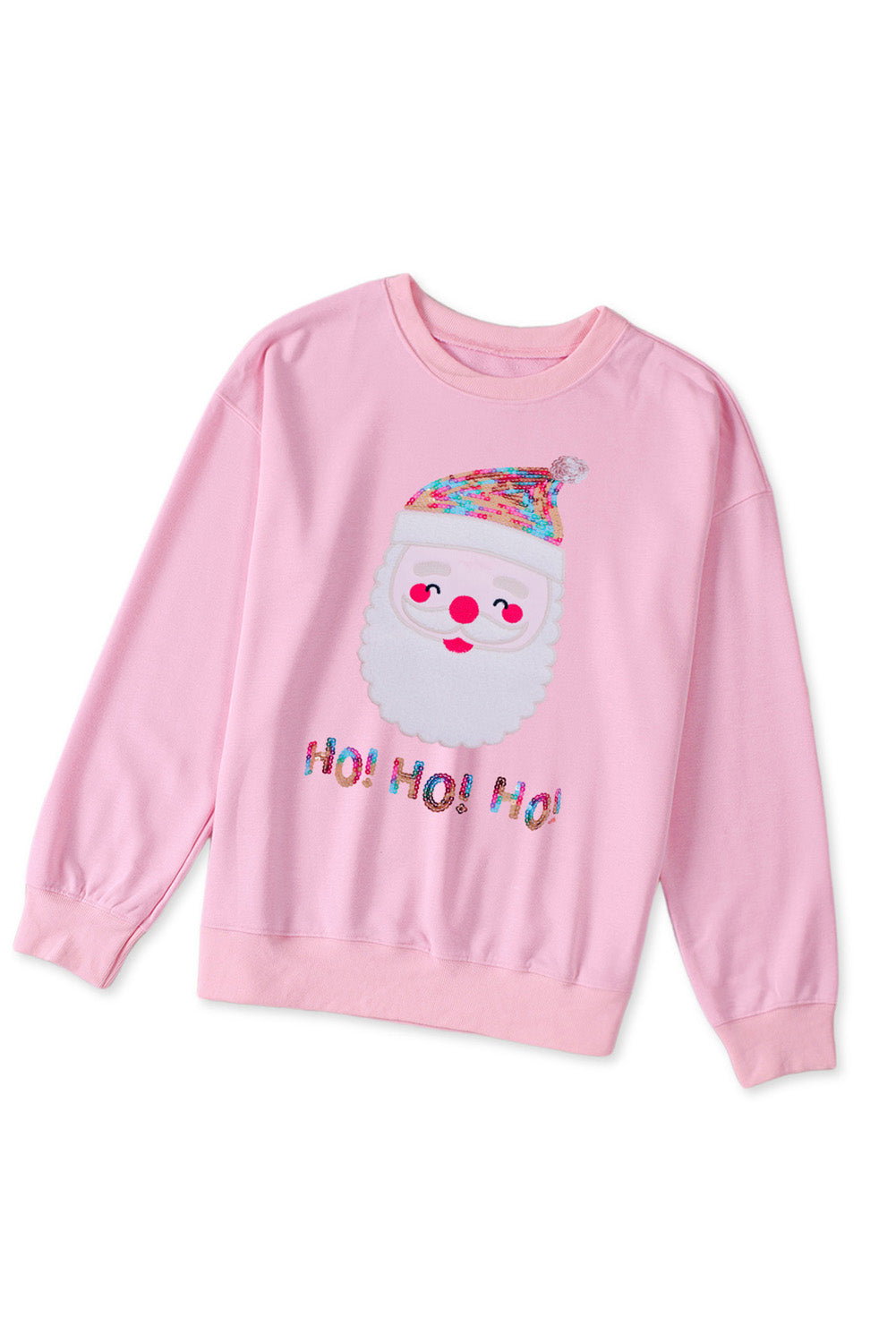 Fiery Red HO HO HO Sequined Santa Claus Sweatshirt