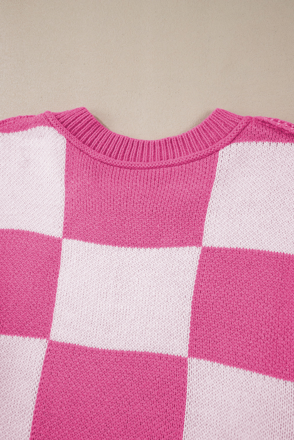 Orange Checkered Bishop Sleeve Sweater