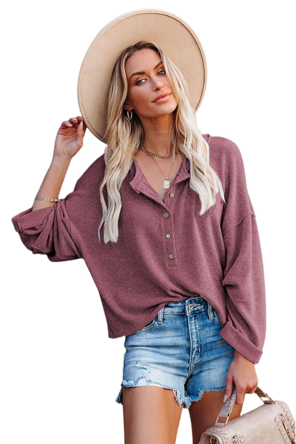 Gray Buttoned Loose Long Sleeve Shirt