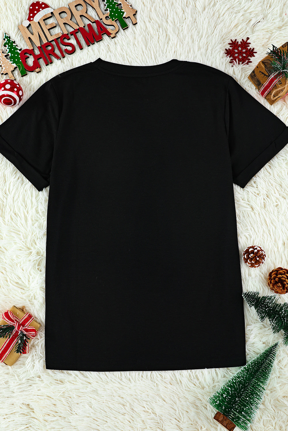 Merry Christmas Tree Pattern Graphic Tee