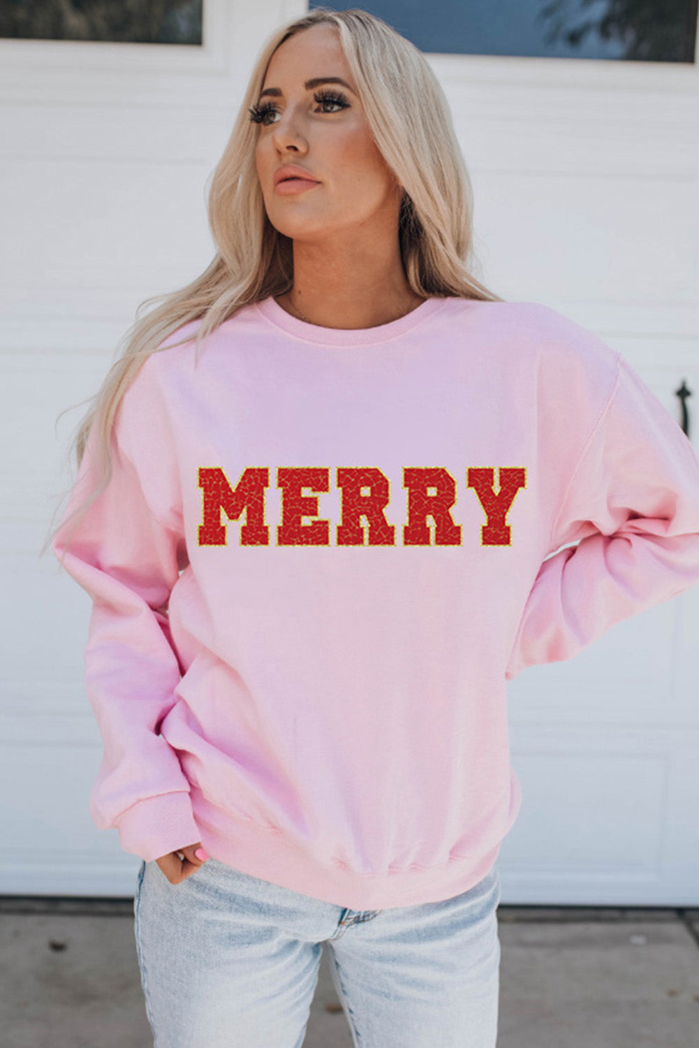 MERRY Graphic Pullover Sweatshirt