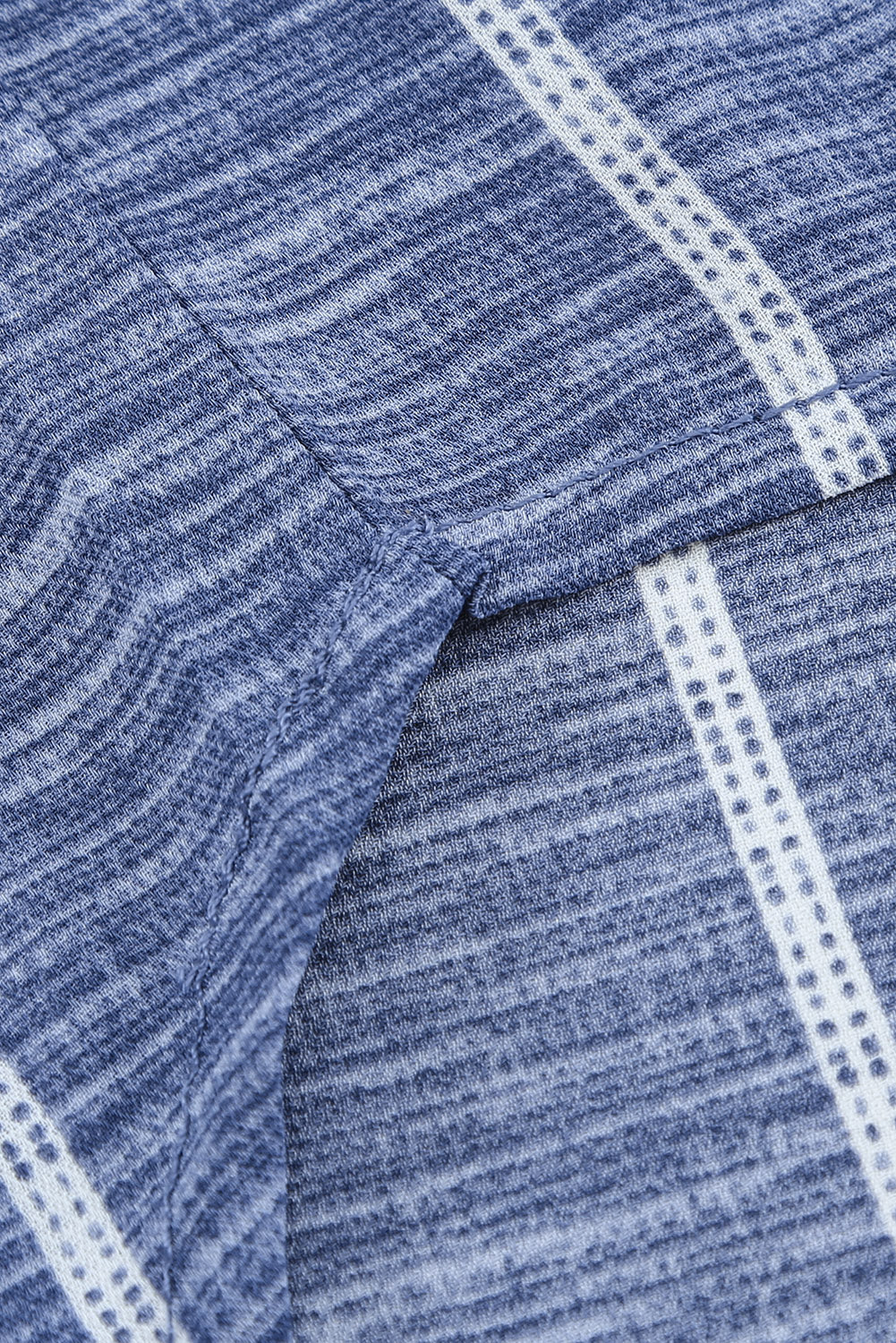 Multicolor Striped V Neck Pocket Long Sleeve Top