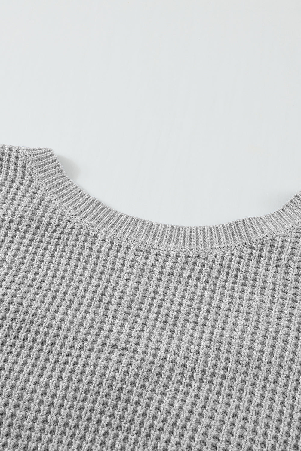 Gray Cross Back Hollow-out Sweater