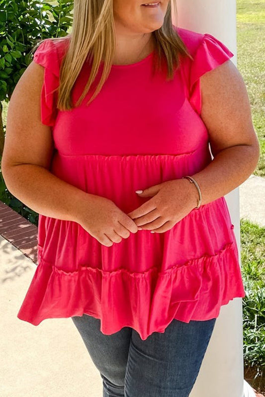 Layered Ruffle Plus Size Tank Top