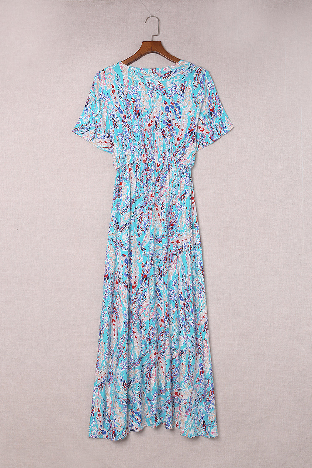 Wrap V Neck Floral Maxi Dress