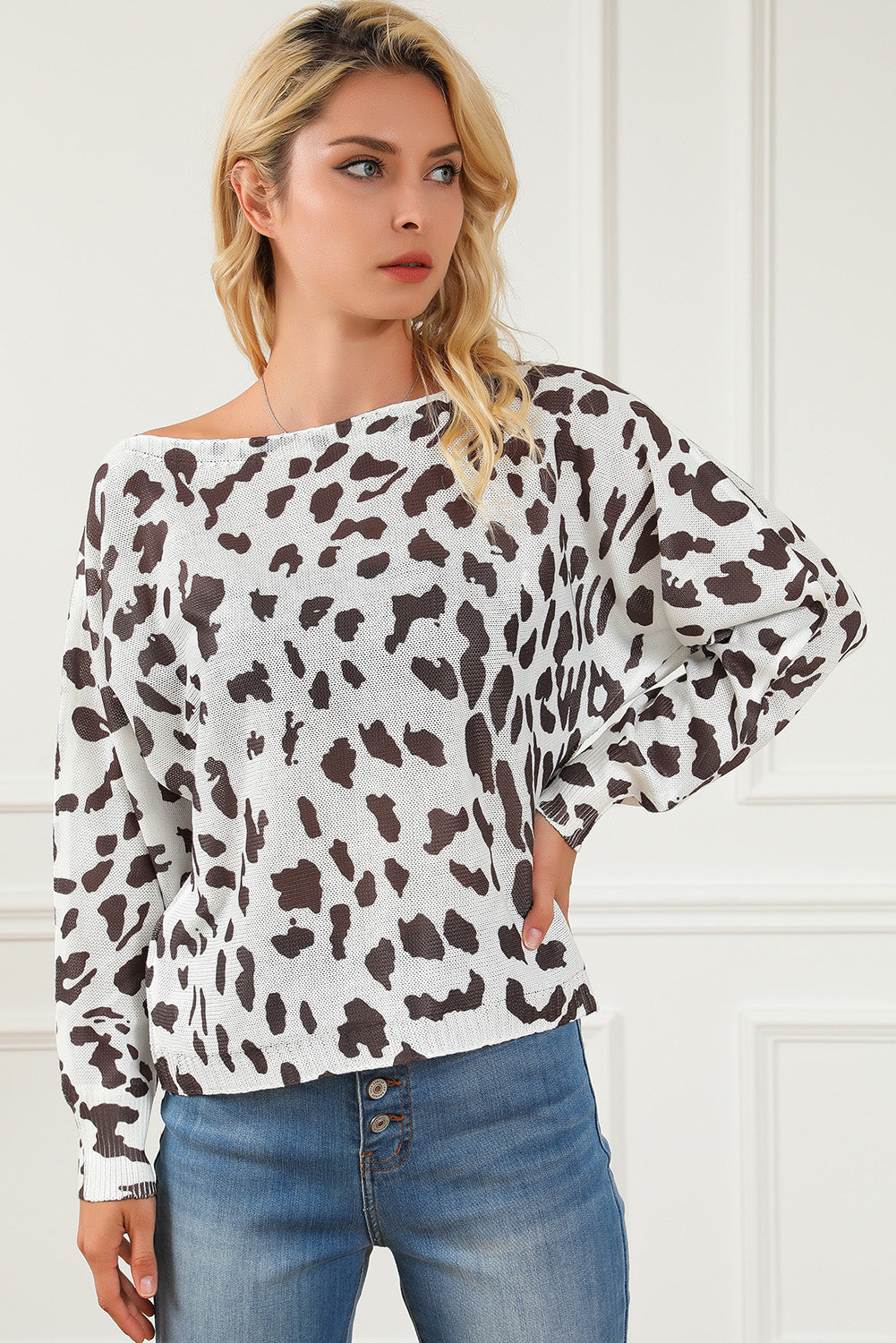 Leopard Long Sleeve Crewneck Sweater