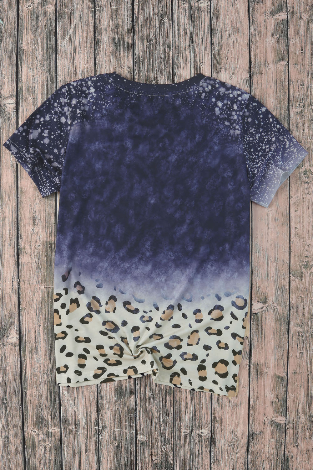 PRAY Western Leopard Slogan Print Bleached T Shirt