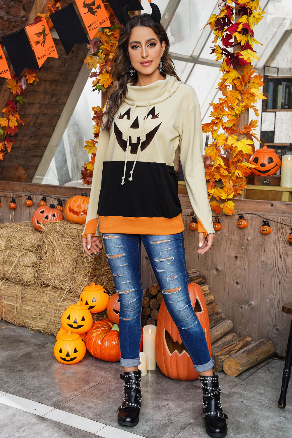 Turtleneck Halloween Festive Top