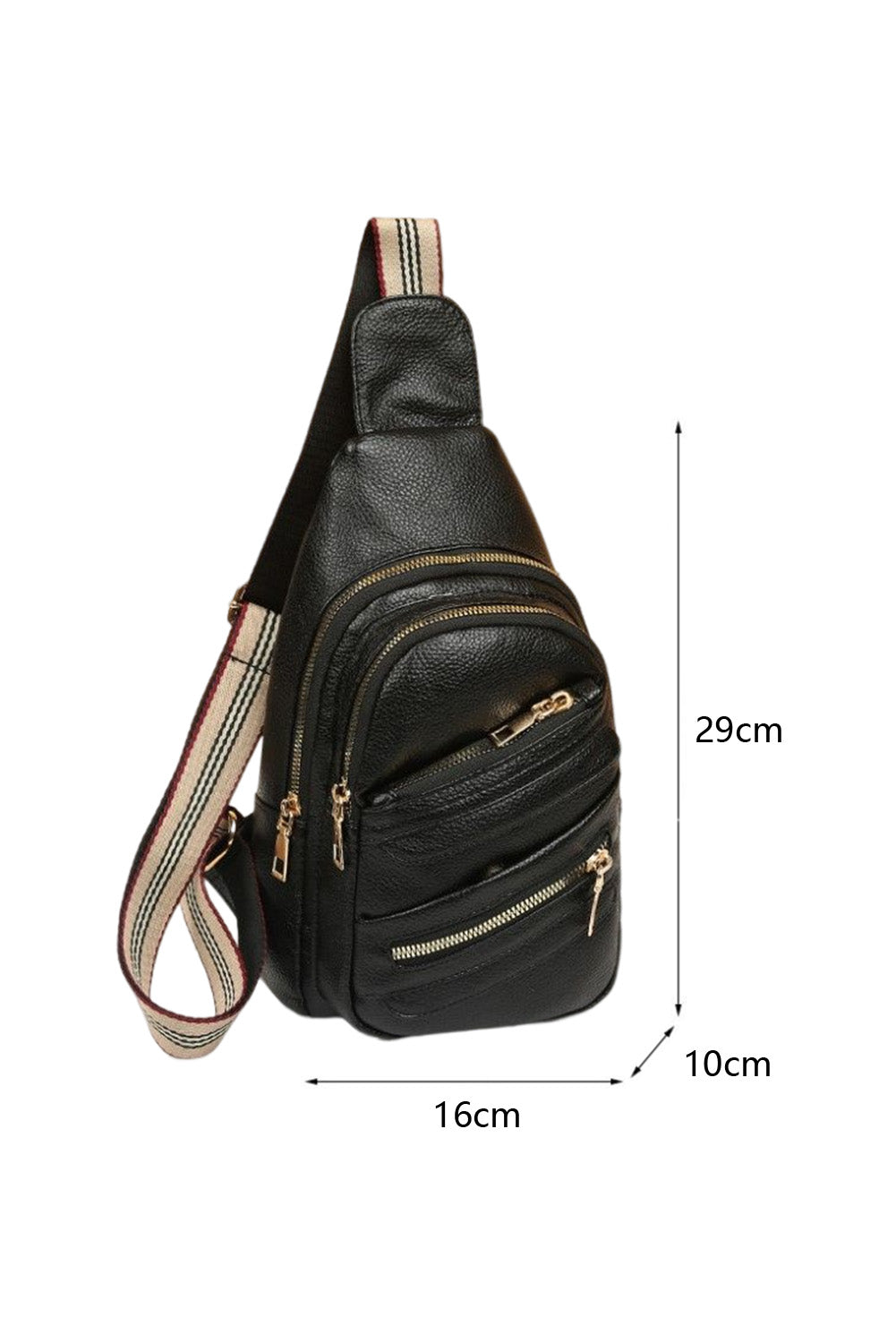 Faux Leather Multi-pockets Zipped Chest Bag