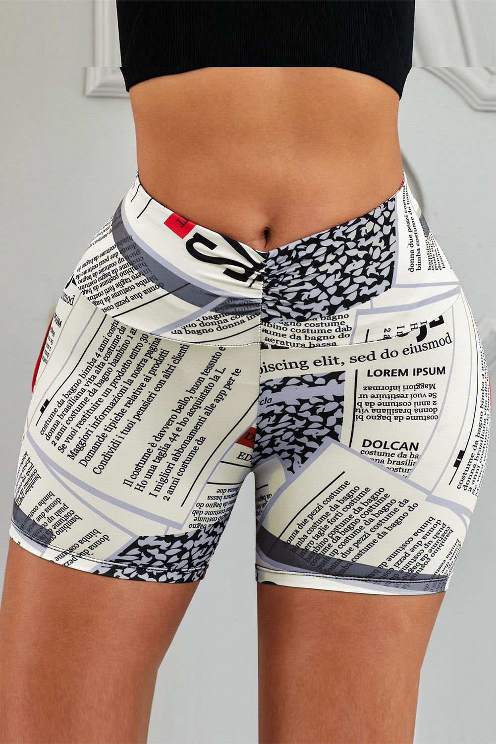 Printed High Waist Lift Up Yoga Shorts