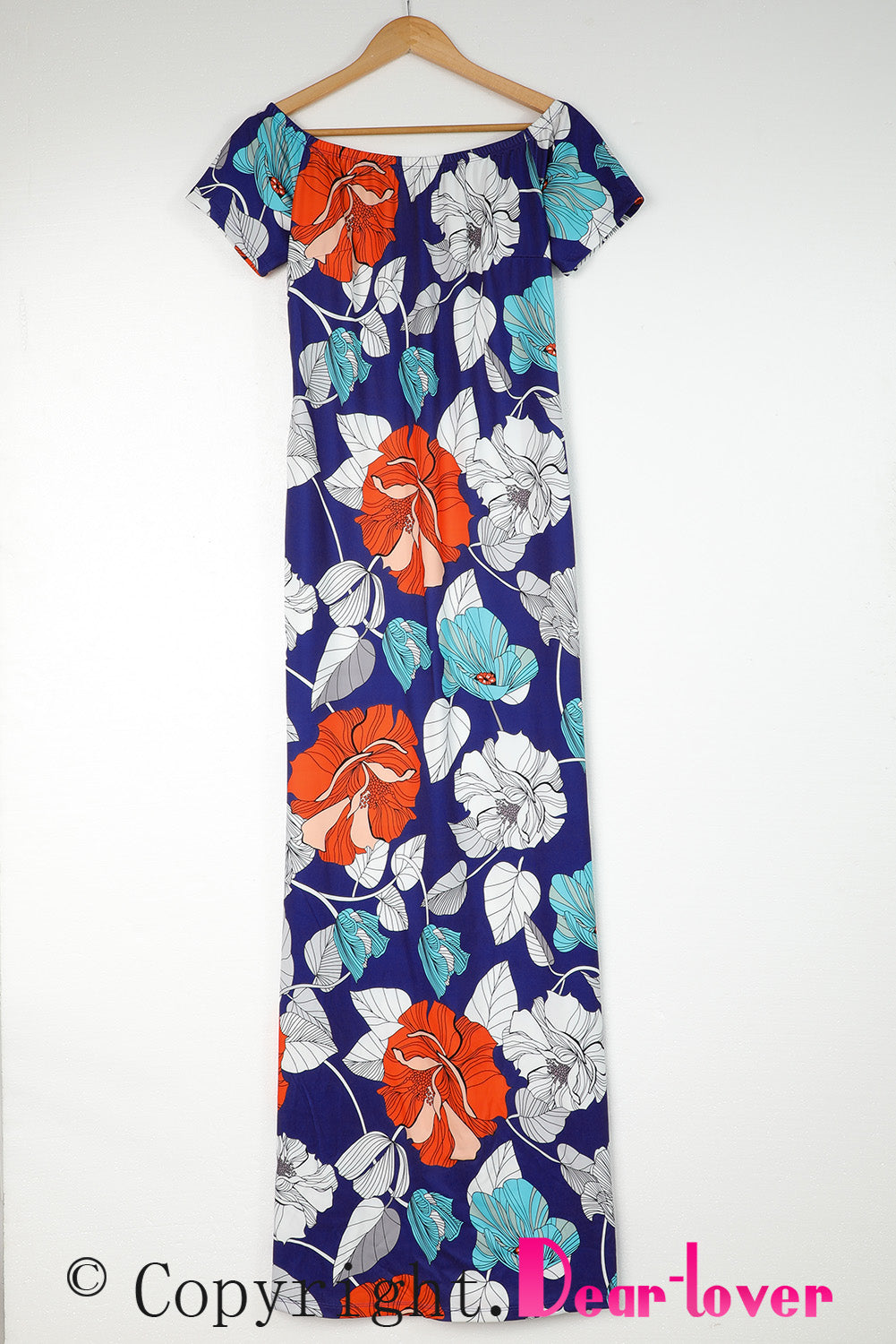 Green Off-the-shoulder Floral Print Plus size Maxi Dress