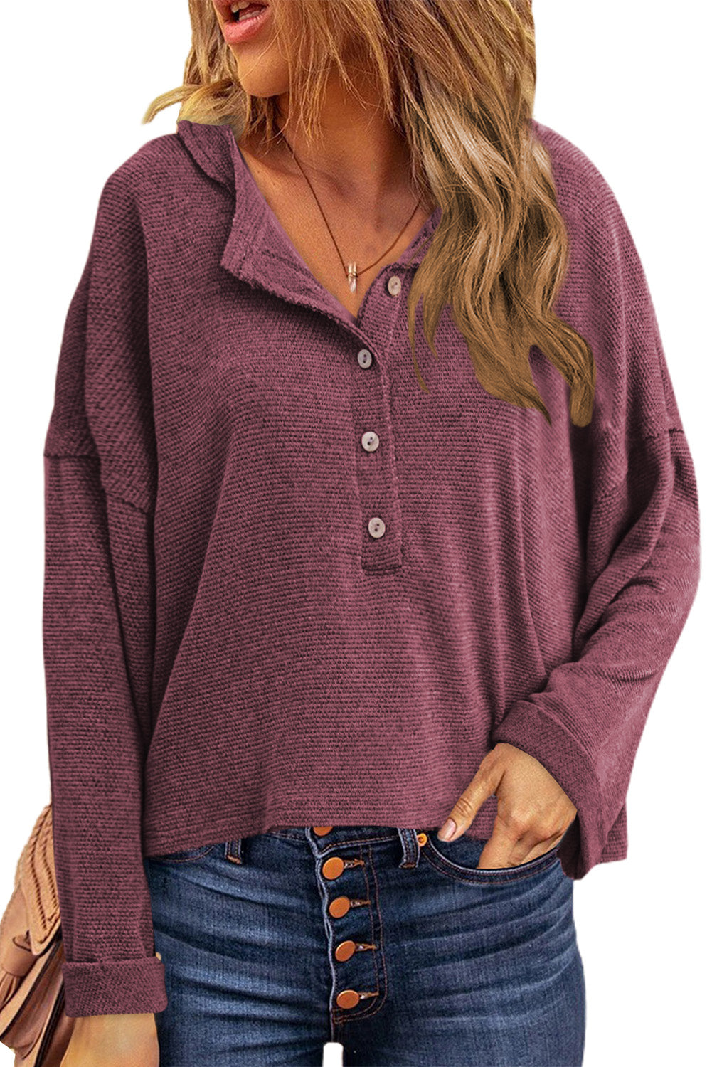 Gray Buttoned Loose Long Sleeve Shirt