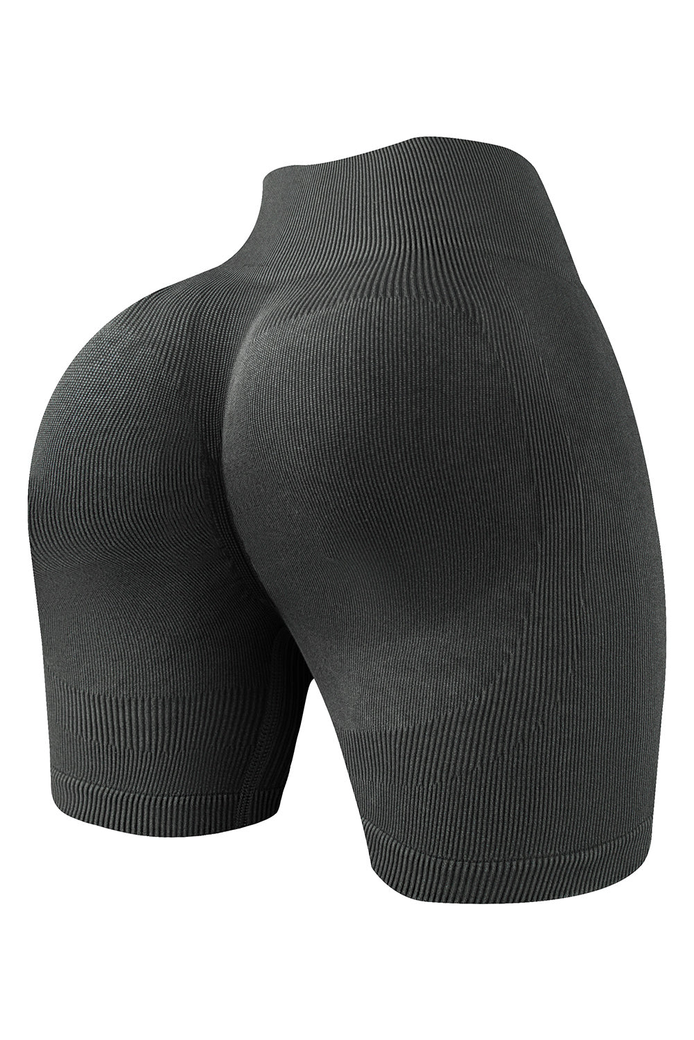 Seamless Ribbed Knit Butt Lifter Yoga Shorts