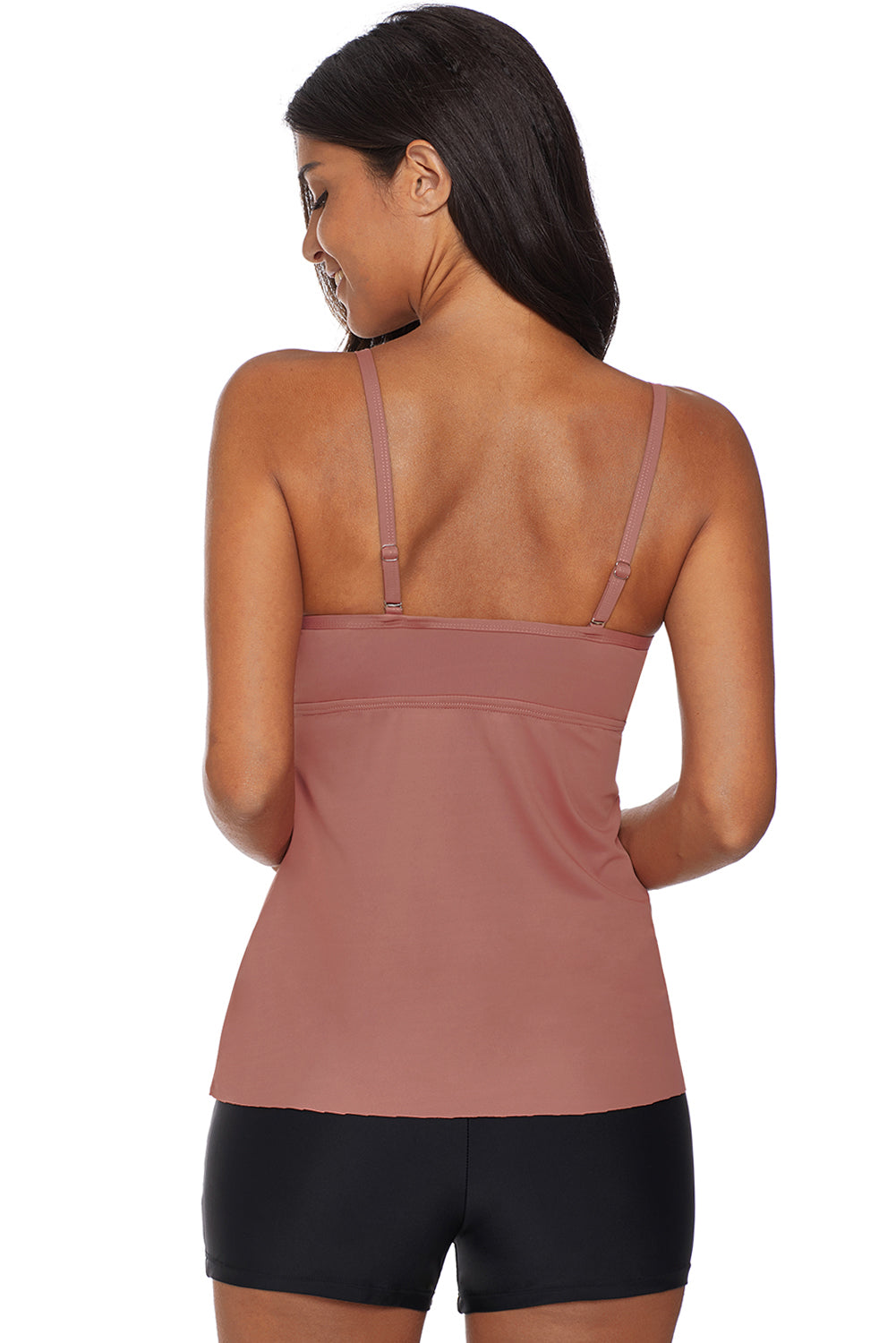 Netted Hollow-out Tankini Top