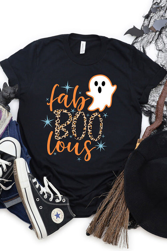 Fab Boo Lous Ghost Print Short Sleeve Graphic Tee